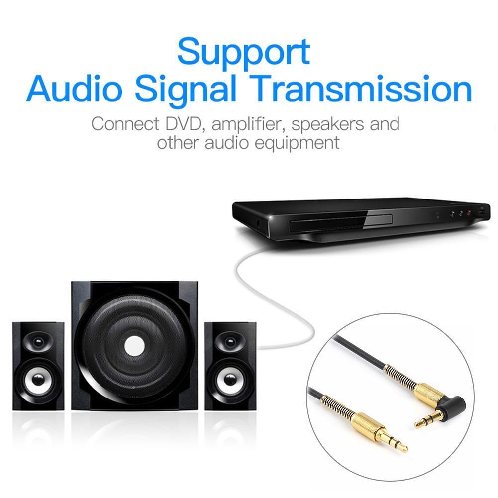 3.5mm Jack Stereo 1m Audio Cable Male to Male 90 Right Angle Cable (Black)