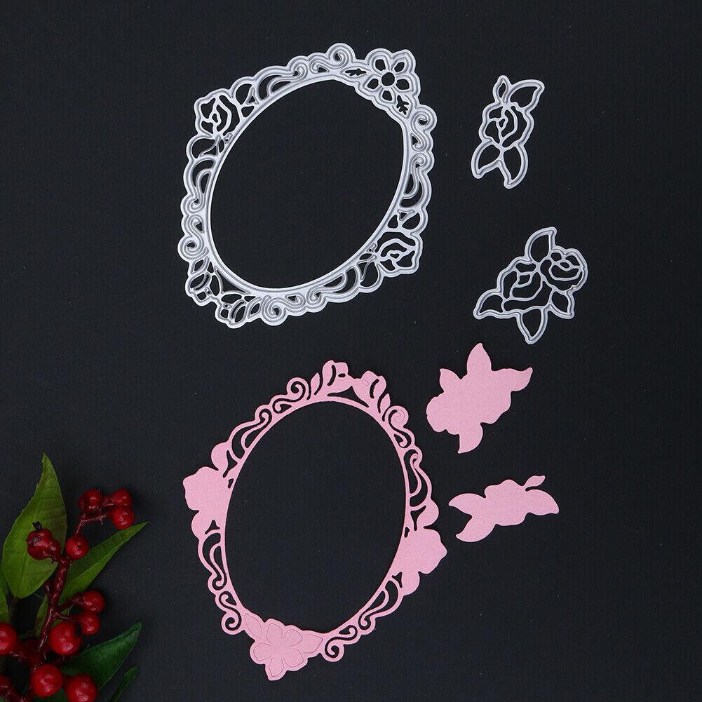 Mirror Film Rose DIY Puzzle Metal Scrapbook Embossing Cutting Die Stencils-