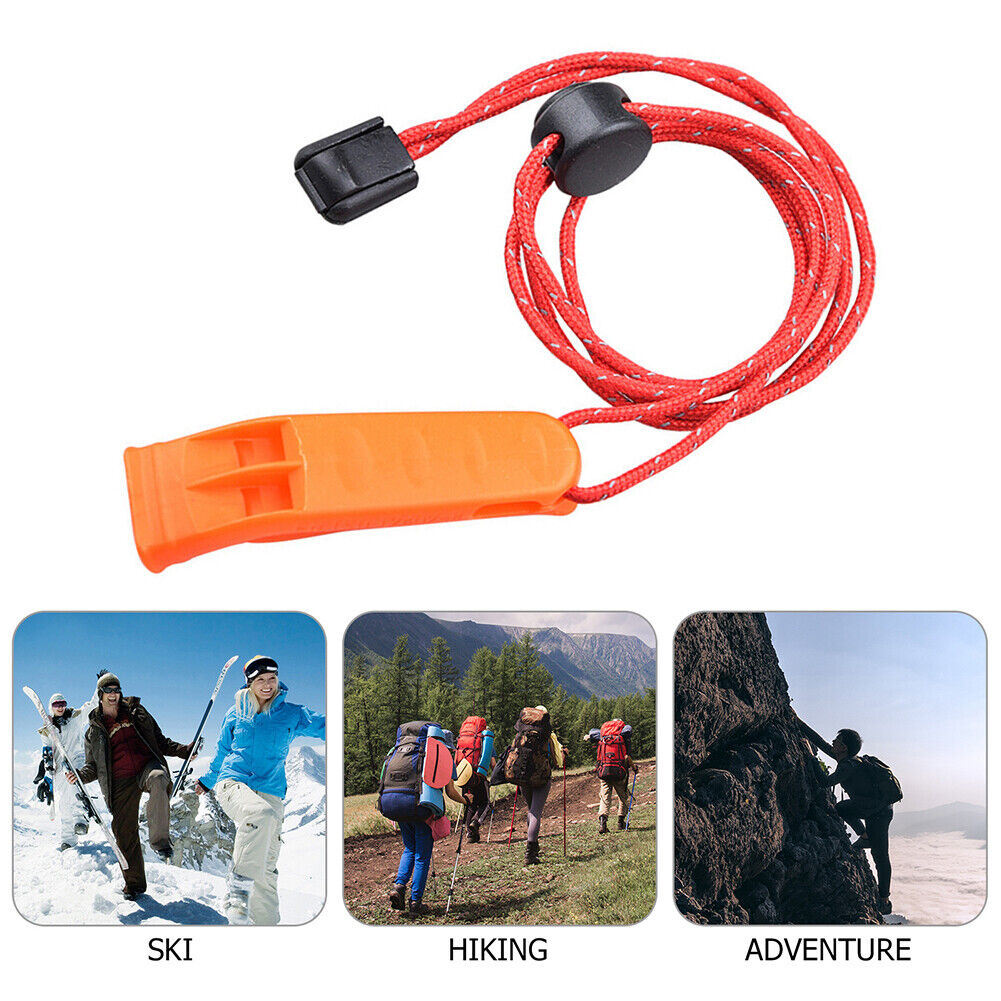 Outdoor Camping Hiking Whistle with Lanyard Survival Emergency Tool (Red)