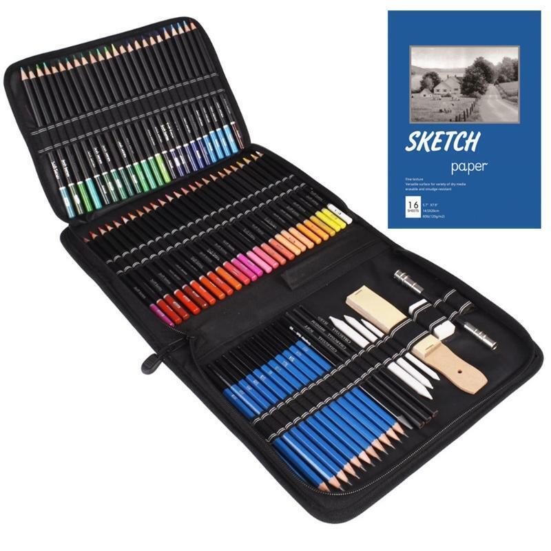 96pcs Sketch Drawing Pencils Set Charcoal Graphite Oil Colored Pencil for Artist