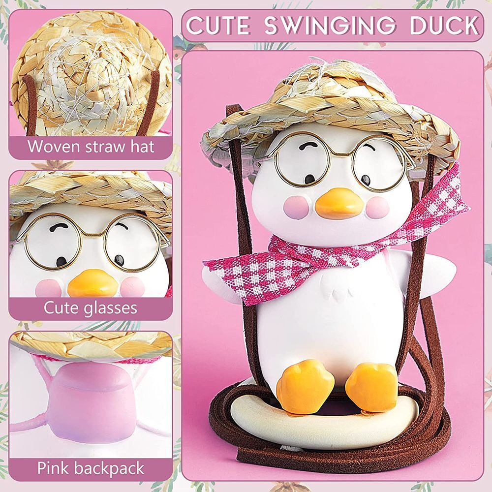Pendant Decoration Bag Duck Car Pendant Straw Hat Duck Cart Hanging Ornament