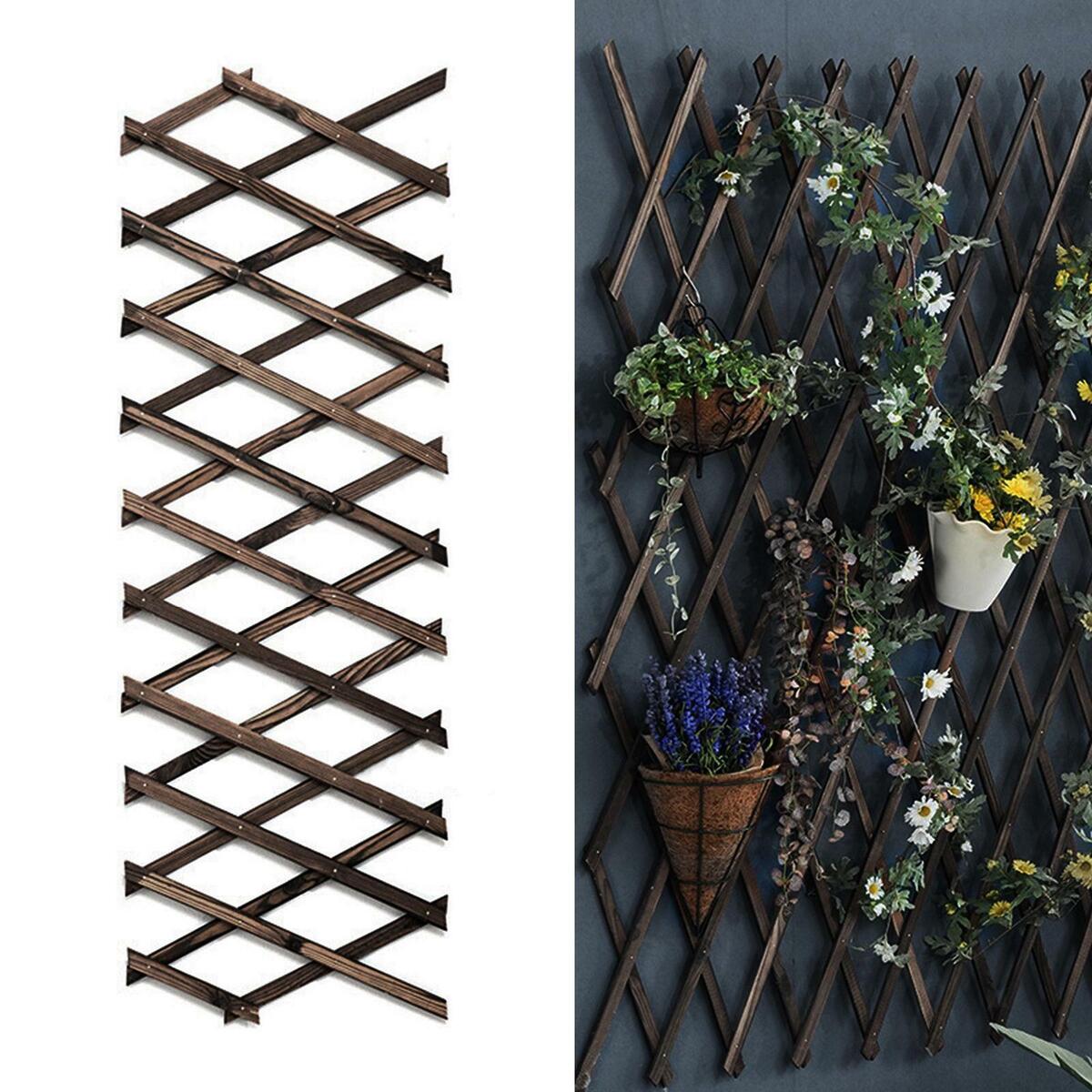 Extendable  Wooden Trellis Screening Fence Lawn Decor Flowers Growing