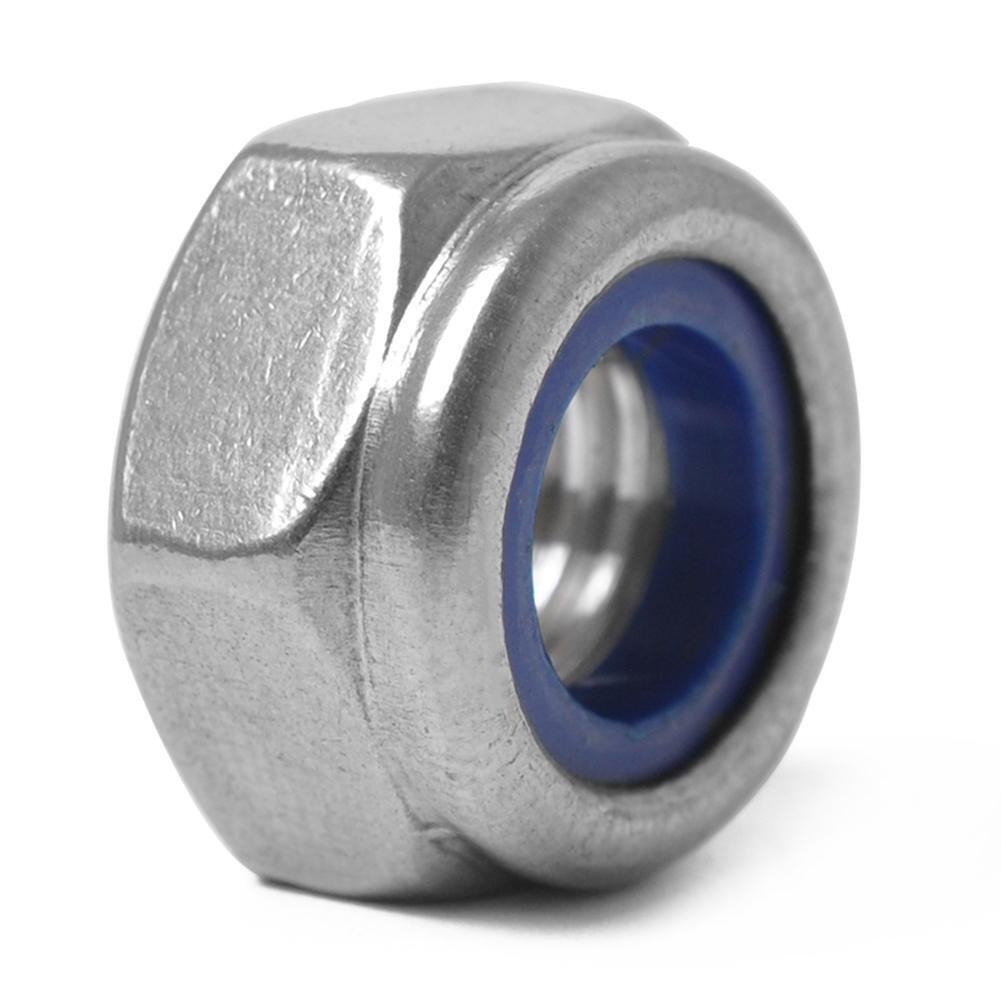 125pcs 304 Stainless Steel Hexagon Lock Nuts Nylon Insert Self Locking Nuts
