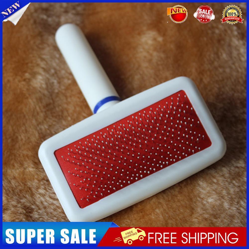 Red Puppy Cat Hair Grooming Slicker Comb Gilling Brush Quick Clean Tool Pet