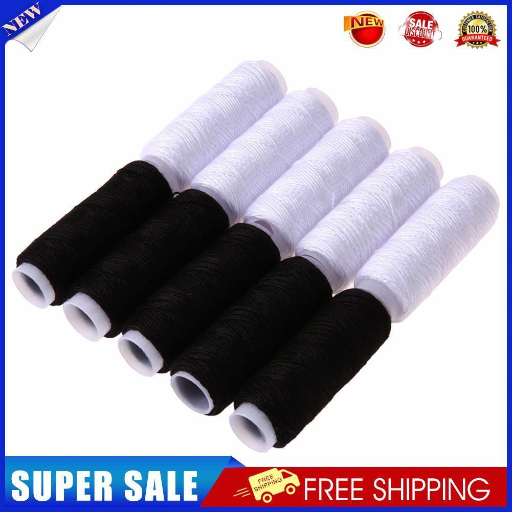 10pcs Hand Quilting Embroidery Sewing Thread for Home Stitch(Black+White)