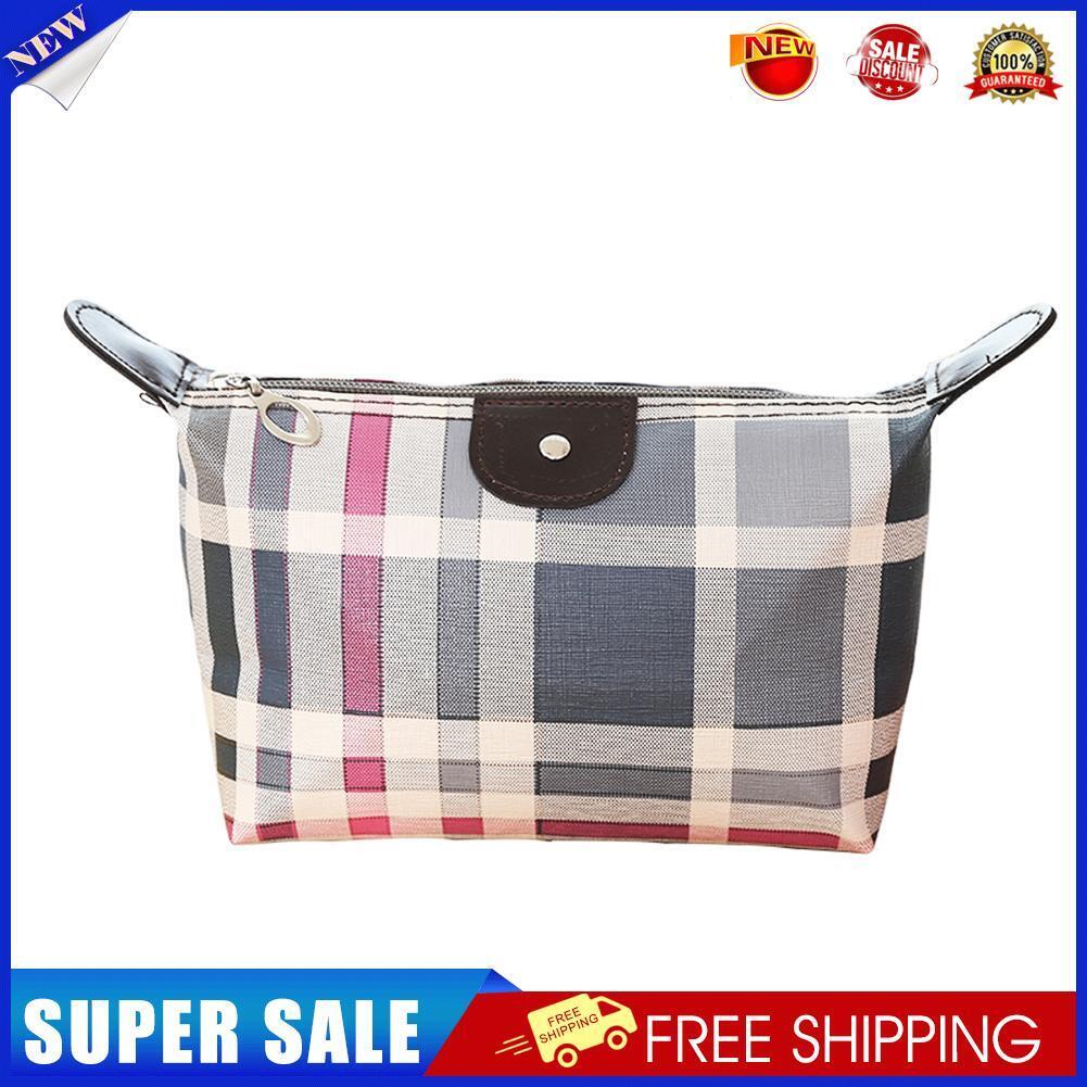 Portable Waterproof Print PU Cosmetic Bag Travel Toiletry Wash Bag (Lattice