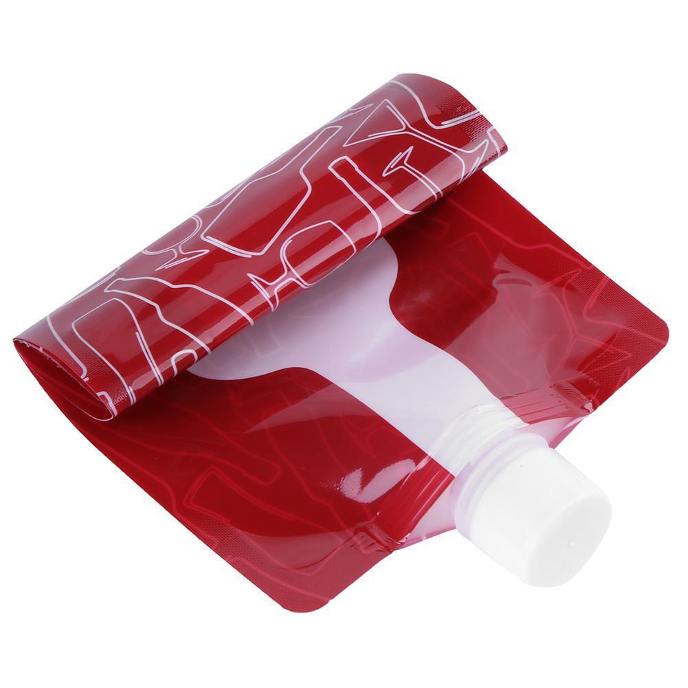 Portable 750mL Foldable Outdoor Camping Hiking PE Water Bag (Red)