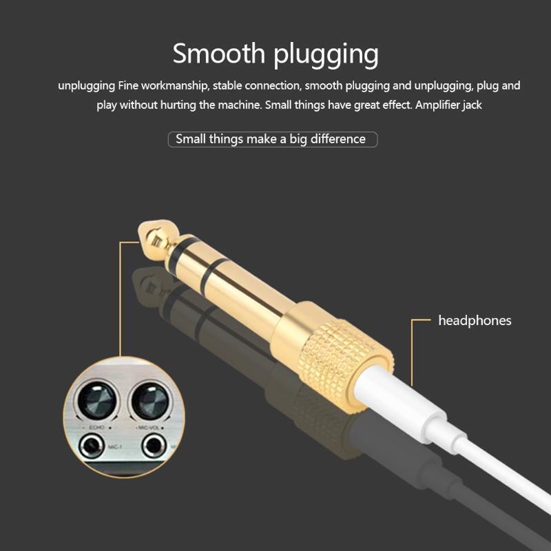 Jack 6.35mm Male To 3.5mm Female Adapter Connector Headphone Audio Adapter