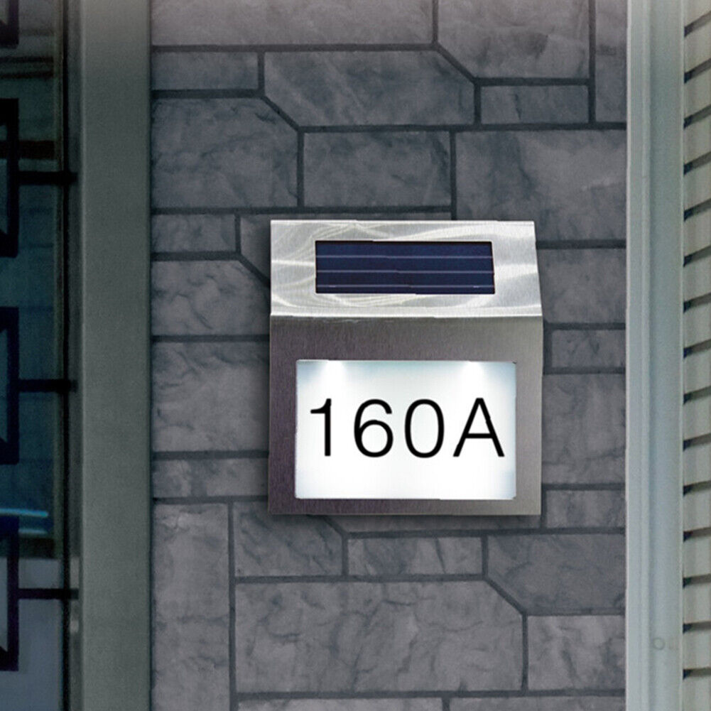 House Number LED Solar Lamp Waterproof Outdoor Address Number Sign Light