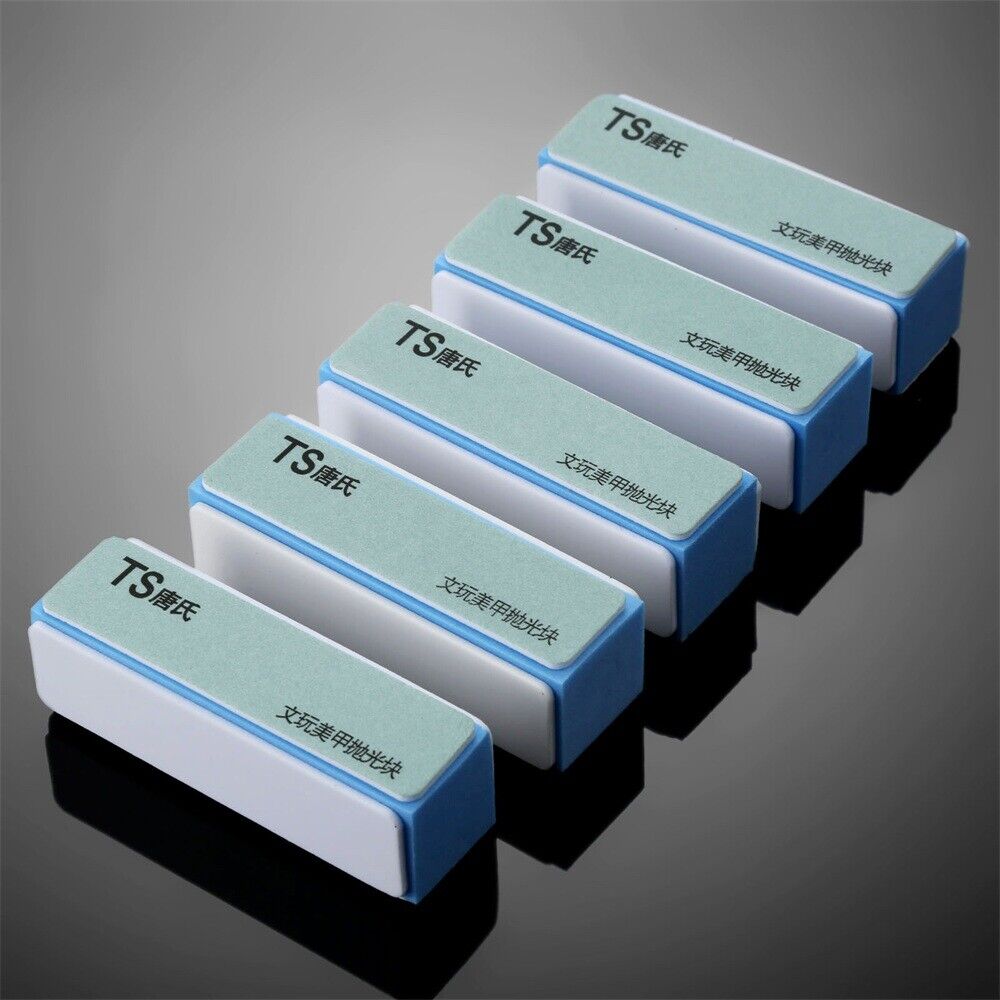 5pcs 4 Way Polishing Buffers Shine Sanding Sponge Block Grit 1000/7000 Nail Art