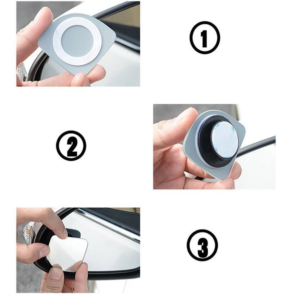 Motorcycle Accessories Convex Blind Spot Mirror 360 Degree Rotation HD Glass