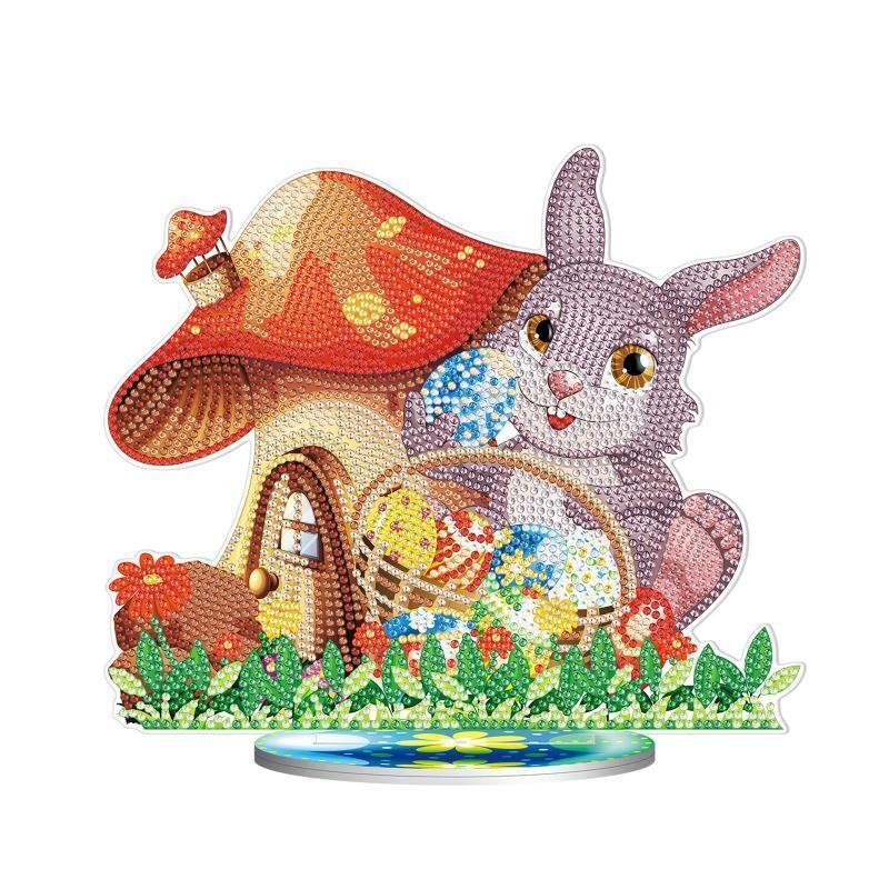 Easter Bunny Mushroom 5D Diamond Art Painting Ornaments DIY Desktop Decoration
