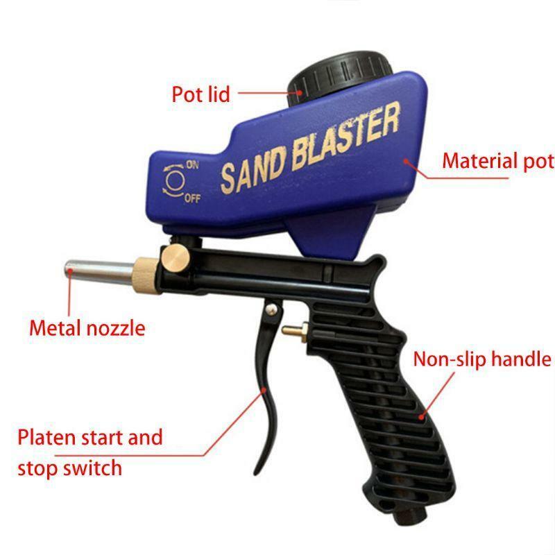 Anti-rust Protection Air Spot Sand Blaster Gravity Feed Sandblasting Handheld