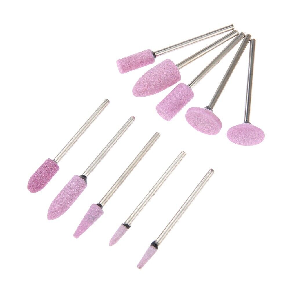 10x Red Corundum Abrasive Polishing Stone Grinding Rotary Tool Kit 2.35mm Shank