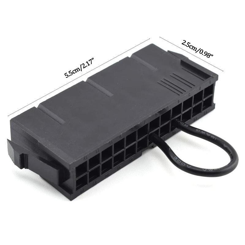 24-Pin Female ATX PSU Power Supply Starter On/Off Switch Jumper Bridge Adapter