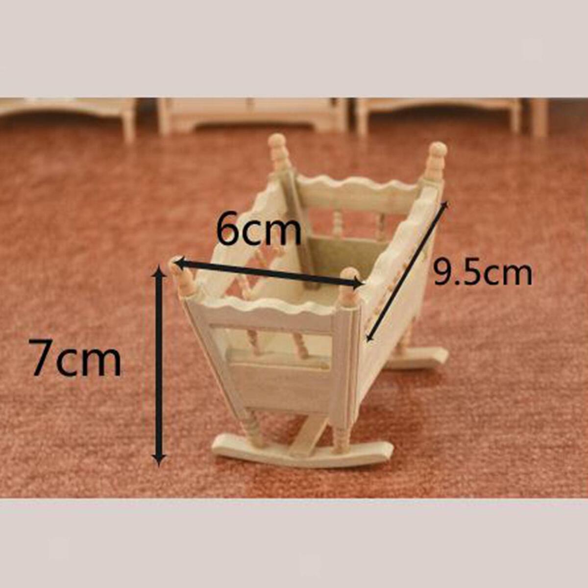 Mini 1/12 Scale Cradle Bed Shelf Life Scene Living Room Ornaments