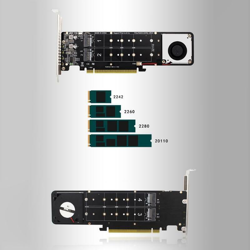 NVMe PCIe Adapter M.2 NVMe SSD to PCI-e 4.0 x16 Card Support M.2 (M Key) 2230-80
