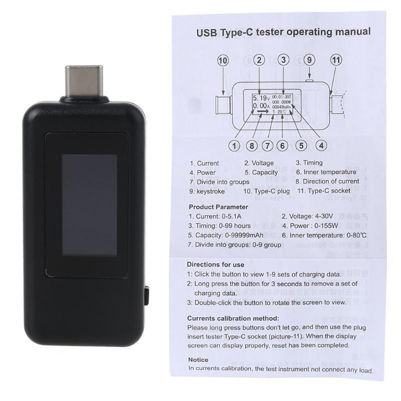 USB Tester Digital Voltmeter Ammeter Voltage Meter 1802C Multi-function