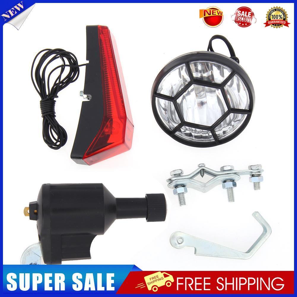Bike Cycling Dynamo Lights Set Safety No Batteries Needeight Rear