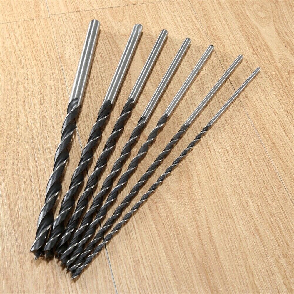 7Pcs 4mm-12mm Wood Working Twist Drill Bits Boring Extra Long Drill Rotary Tool