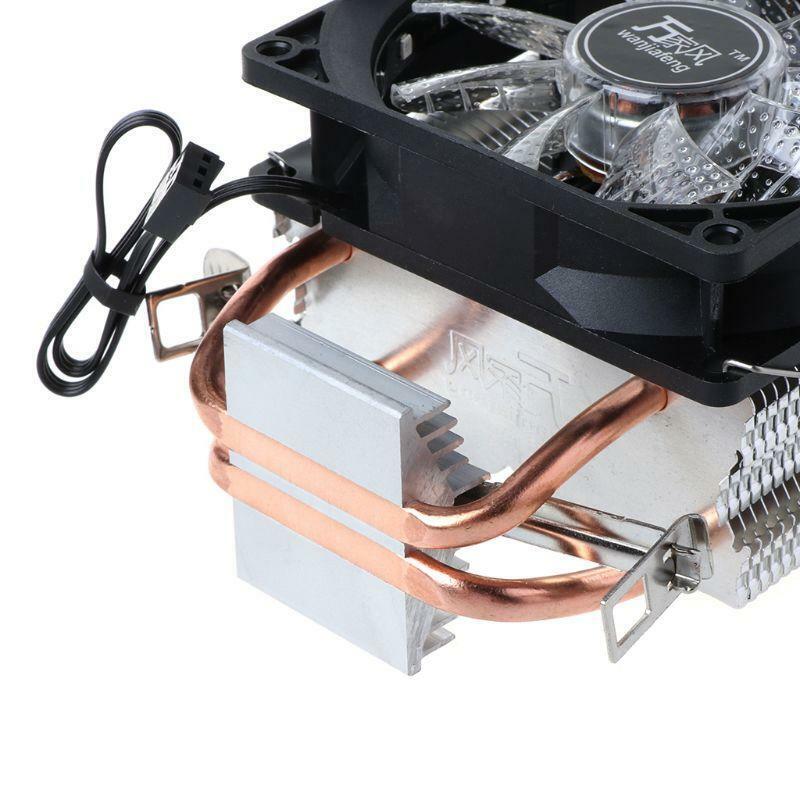 CPU Cooler Fan Dual Heatpipe Heat Sink with RGB Light for Intel LAG 1155 1156