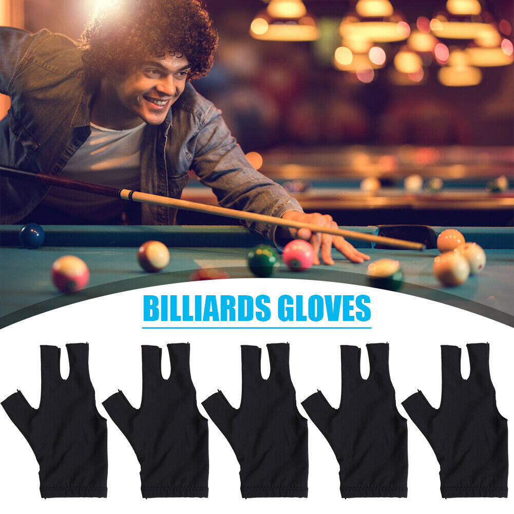 5pcs Snooker Billiard Gloves Three 3 Finger Left Hand Gloves for Men Women