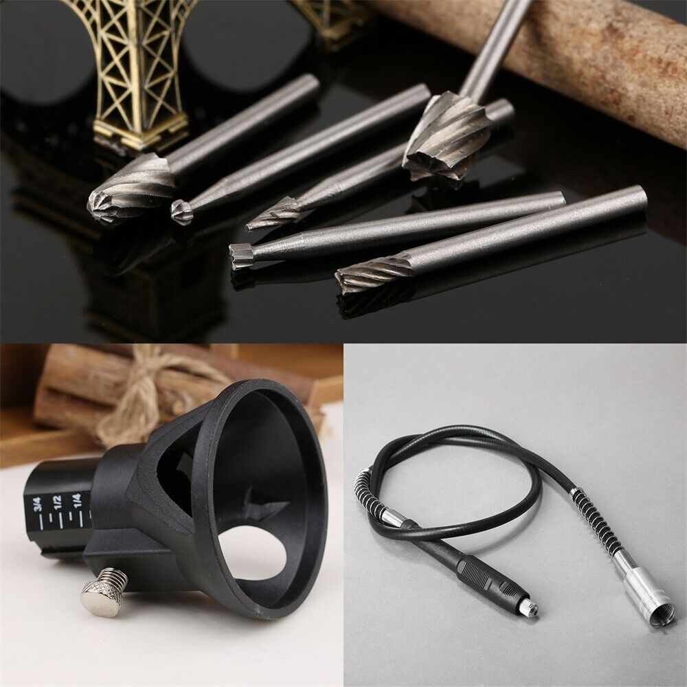 8pcs HSS Drill Bits & Flexible Shaft Rotary Tool Kit For Grinding Polishing C6B