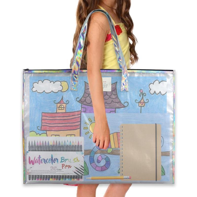 Portable Waterproof Art Portfolio Storage Bag for Artwork Poster Bulletin Board