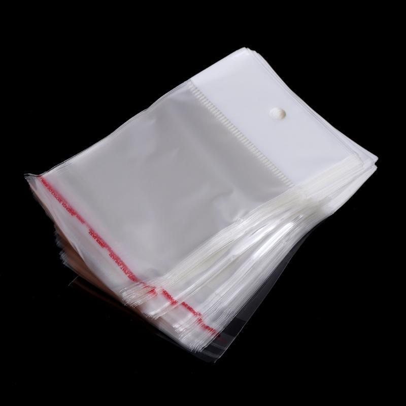 100 Pcs/Set Plastic Packing Bag Transparent Self Adhesive OPP Jewelry Seal 6x8cm