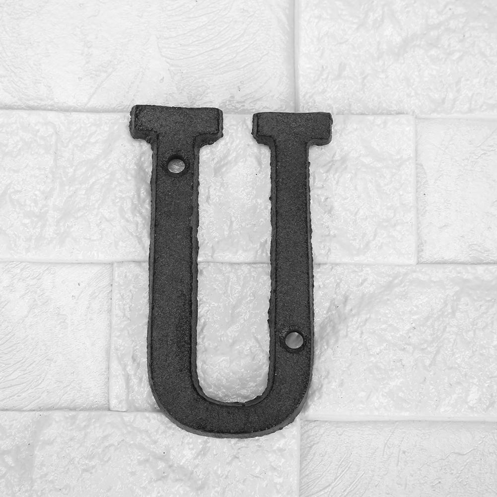 Metal Letters Cast Iron House Sign Doorplate DIY Cafe Wall Decoration (U)
