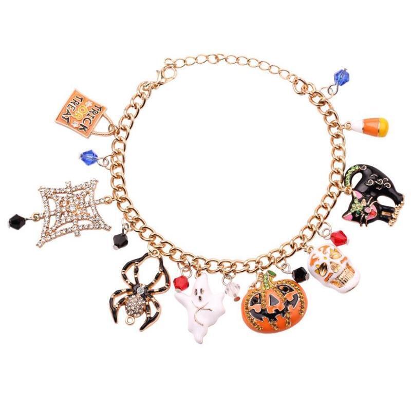 Spider Pumpkin Alloy Bracelet Halloween Bracelet Gifts Punk Charm Party Jewelry