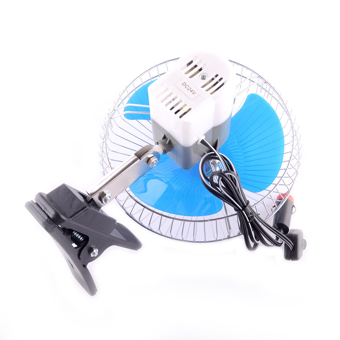 24V Car Oscillating Fan Clip On Dashboard Cooling Air Cooler for Car Truck Van
