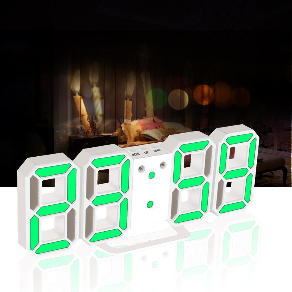 Digital LED Table Clock 24 or 12-Hour Display Alarm Snooze 8888 Display