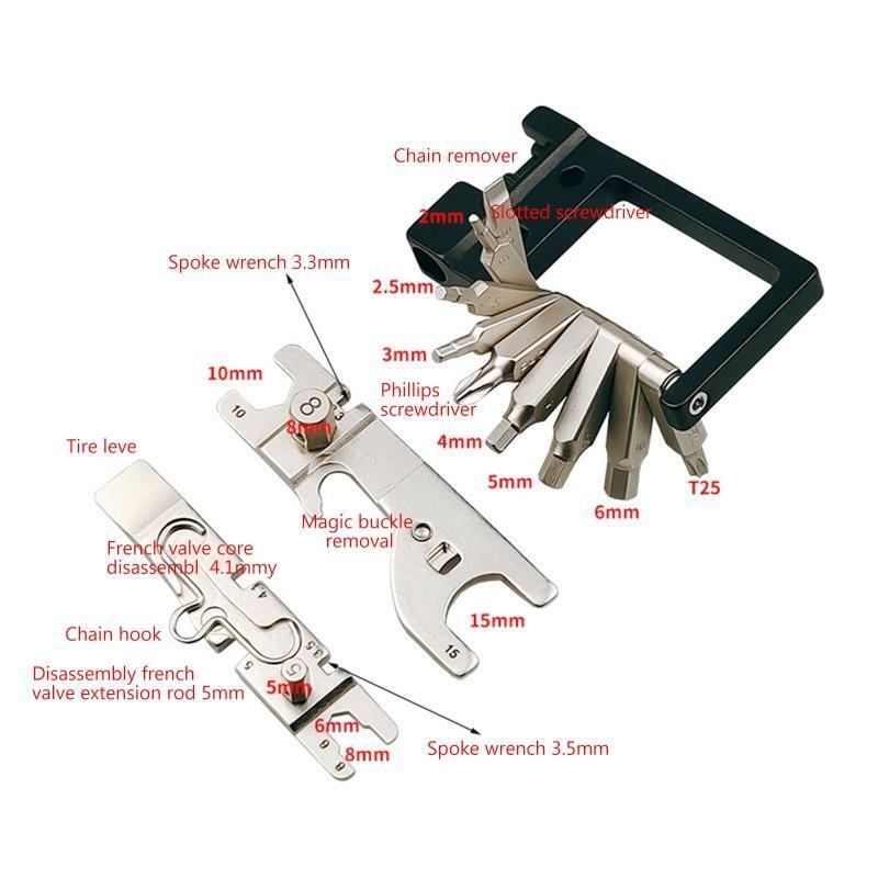 Multi-function Wrench Bicycle Repair Tool Kit Portable Bicycle Mechanic Fix Tool