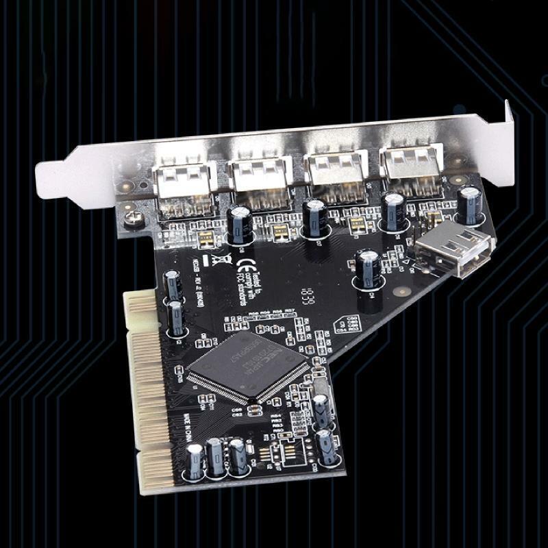 PCI to 5 Ports Usb2.0 Expansion Card Desktop Extender Nec 720101 Driver-free