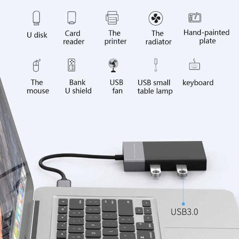 6 In 1 High Speed USB 3.0 2 Port HUB Adapter to XQD/CF/for SD/TF Card Reader Kit