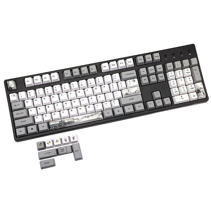 113 Keys Ink Keycap OEM PBT Keycaps Set Mechanical Keyboard Keycaps PBT Dye Sub