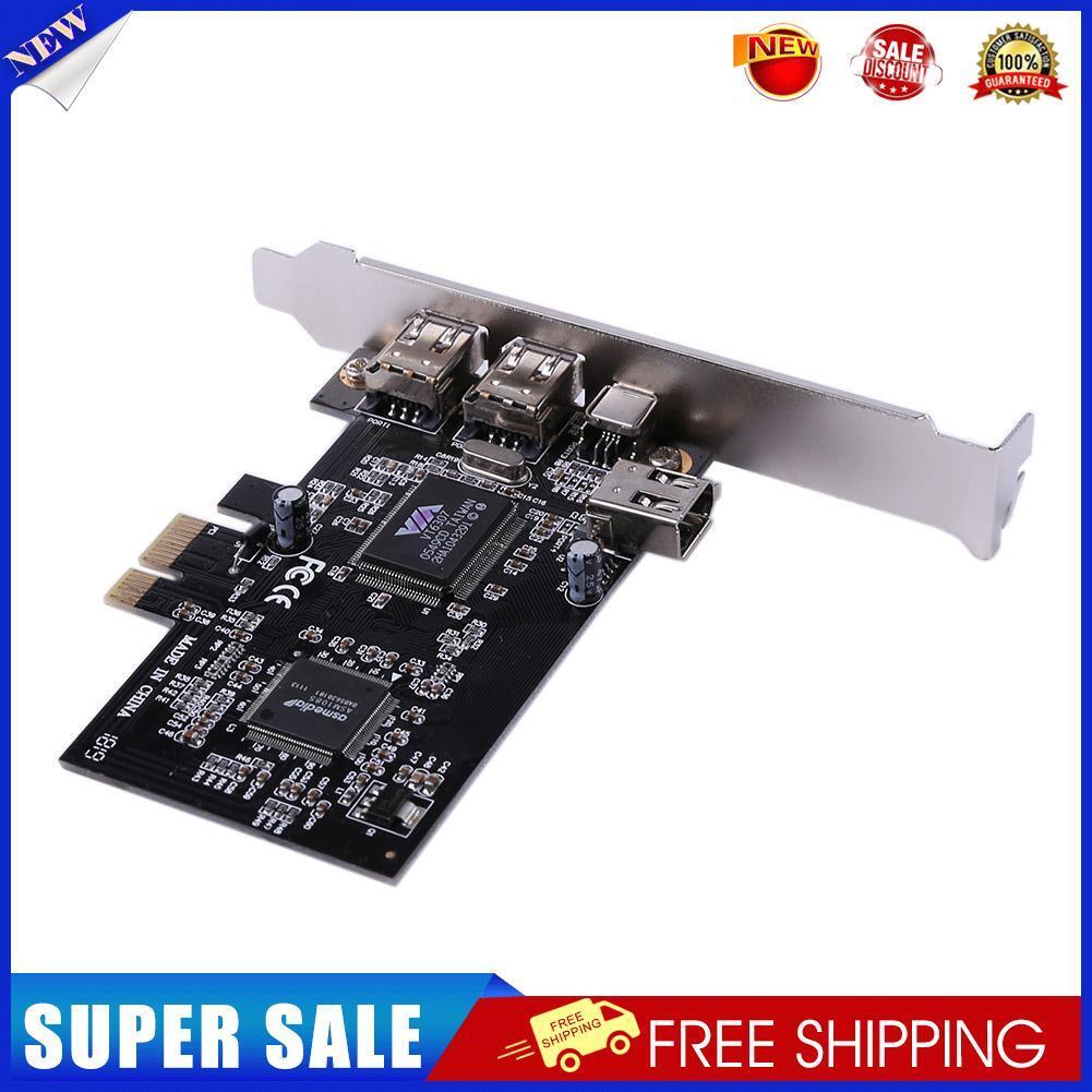 3 Ports 1394A Expansion Card PCI-E to IEEE 1394 1x 4Pin 2x 6Pin DV Adapter
