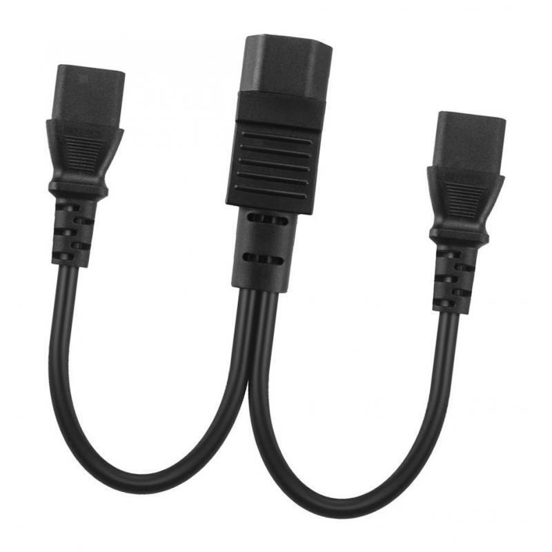 Black IEC320-C14 to 2C13 Y-shaped Power Cord Extension Kit 1-to-2 Cabinet Server