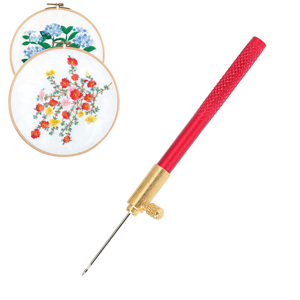 French Crochet Embroidery Tambour Beading Hoop Hook with 3 Needles Sewing