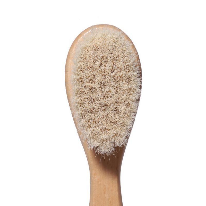 Baby Hair Brush for Newborn Natural Wooden Hairbrush Comb with Soft Wool Bristle