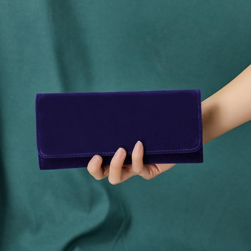 Women Portable Travel Velvet Jewelry Storage Roll Bag RingsOrganizer Case Pouch