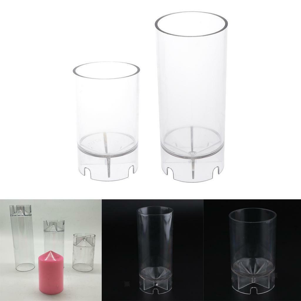 2x Clear Cylinder Mold Handmade Soap Moulds Candles Making Supplies Tools