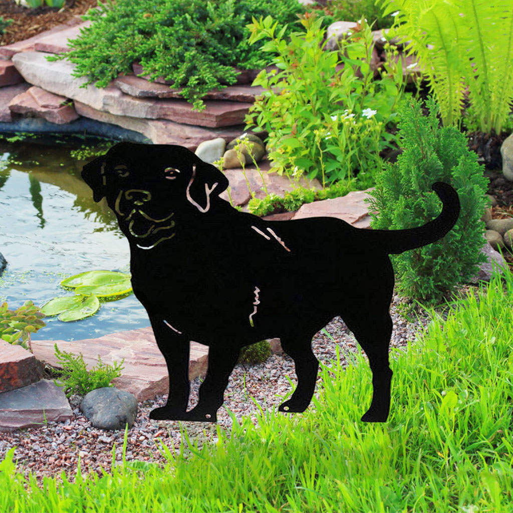 Art Silhouette Dog Shaped Rustproof Accessories Garden Stakes for Patio Yard