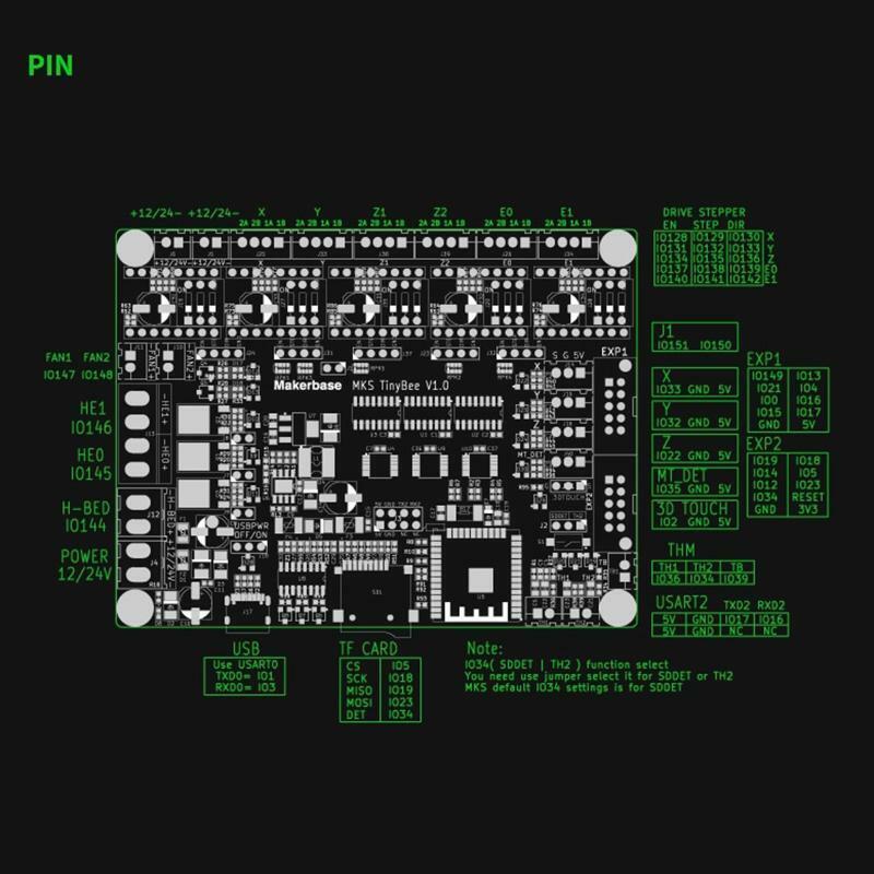 MKS TinyBee Motherboard Support Dual 32bits MKS MINI12684 V3 MKS TFT Screens