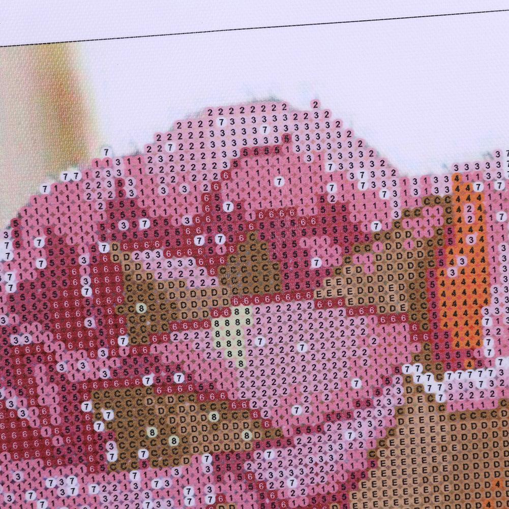 Diamond Embroidery Flowers with Dewdrops Round DIY Diamond Painting Decor