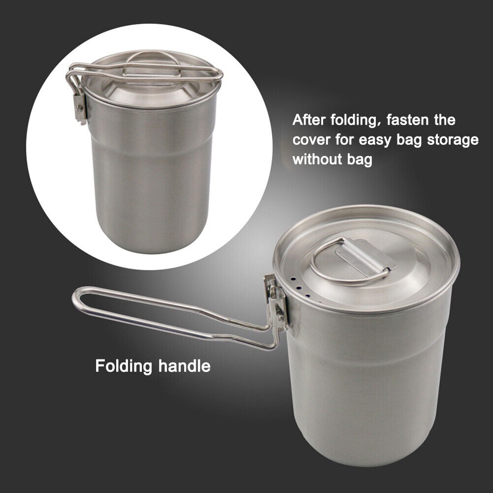 Foldable Cooking Tableware Pots Outdoor Camping Picnic Cookware Coffee Cups