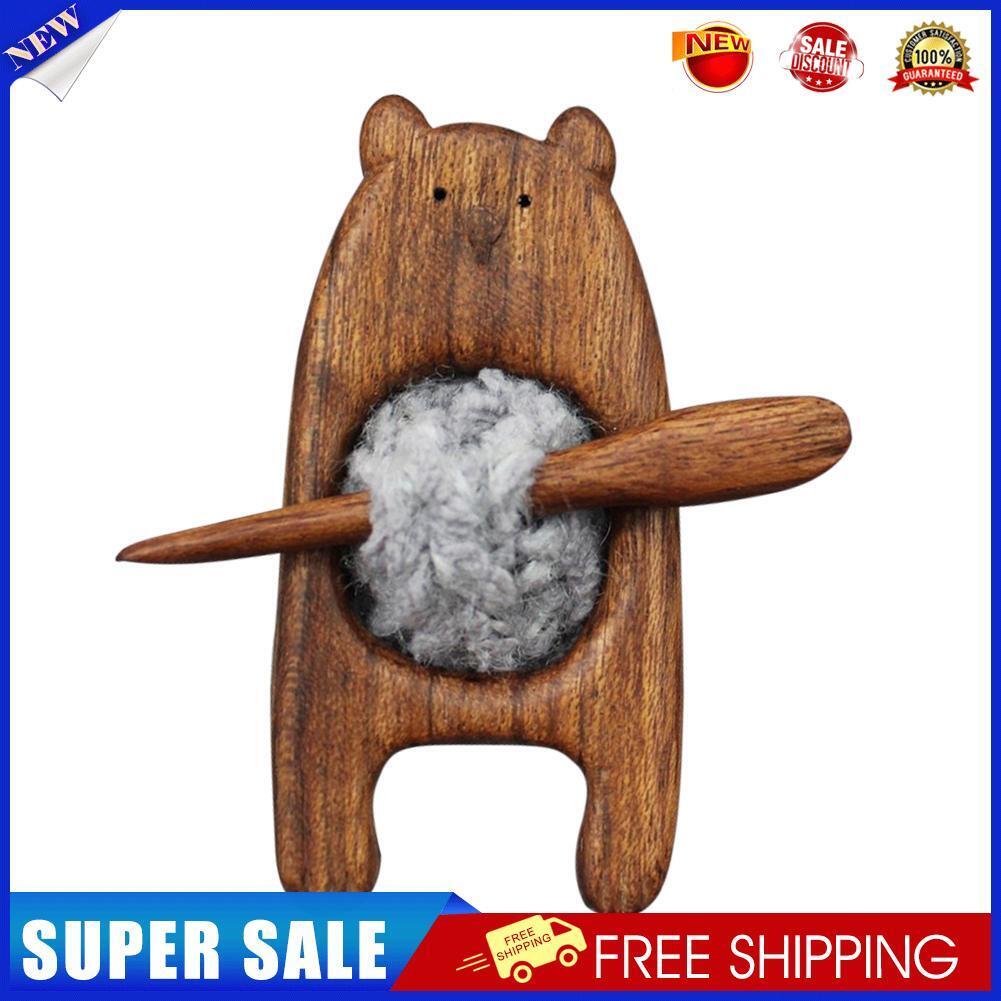 Wooden Animal Brooch DIY Craft Badge Cartoon Pin Sweater Clasp (Bear)