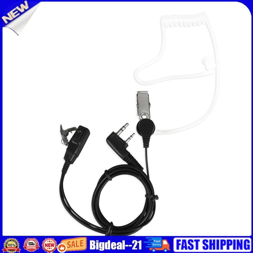 2 Pin Acoustic Tube Headset PTT Mic Earpiece for Baofeng for Kenwood Radio