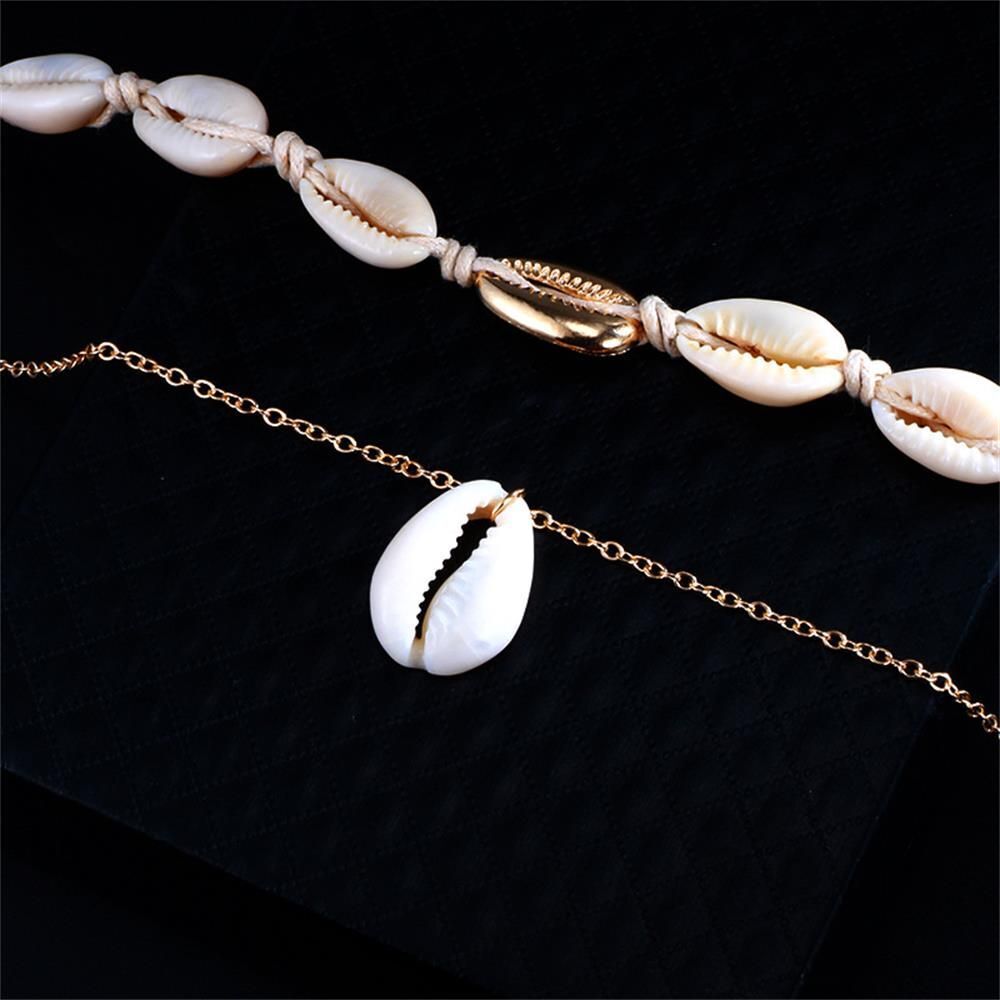 Choker Cowry Seashell Pendant Multilayer Shell Necklace Bohemian Beach Jewelry